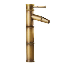 Load image into Gallery viewer, Antique Brass Bamboo-Shaped Bathroom Basin Faucet with Bronze Finish