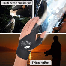 Load image into Gallery viewer, Night Light Fingerless Glove Waterproof Led Fishing Gloves