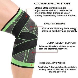 Knee Brace Compression Sleeve with Patella Stability Straps