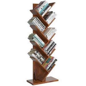 10-Tier Wooden Tree Bookshelf w/Drawer Display Storage