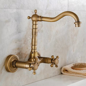 360 Swivel Antique Brass Bathroom Basin