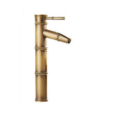 Load image into Gallery viewer, Antique Brass Bamboo-Shaped Bathroom Basin Faucet with Bronze Finish