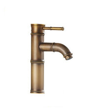 Load image into Gallery viewer, Antique Brass Bamboo-Shaped Bathroom Basin Faucet with Bronze Finish