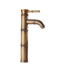 Load image into Gallery viewer, Antique Brass Bamboo-Shaped Bathroom Basin Faucet with Bronze Finish