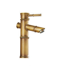 Load image into Gallery viewer, Antique Brass Bamboo-Shaped Bathroom Basin Faucet with Bronze Finish