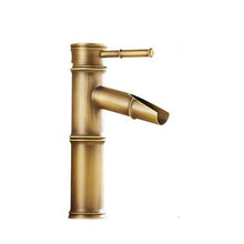 Load image into Gallery viewer, Antique Brass Bamboo-Shaped Bathroom Basin Faucet with Bronze Finish