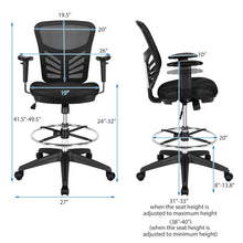 Load image into Gallery viewer, Mesh Drafting Chair Office Chair Adjustable Armrests