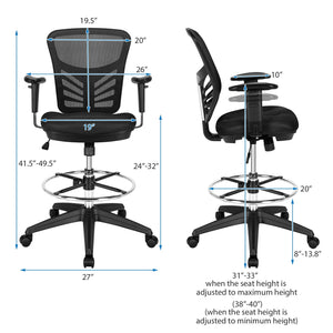 Mesh Drafting Chair Office Chair Adjustable Armrests