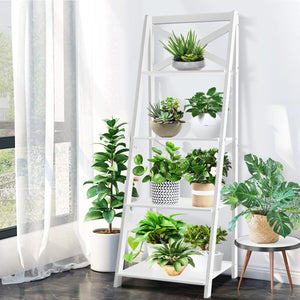 4-Tier Ladder Shelf Bookshelf Bookcase Storage