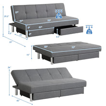 Load image into Gallery viewer, Convertible Futon Sofa Bed Adjustable Couch Sleeper