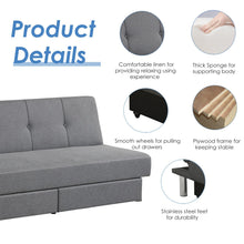 Load image into Gallery viewer, Convertible Futon Sofa Bed Adjustable Couch Sleeper