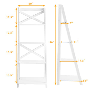 4-Tier Ladder Shelf Bookshelf Bookcase Storage