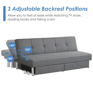 Convertible Futon Sofa Bed Adjustable Couch Sleeper