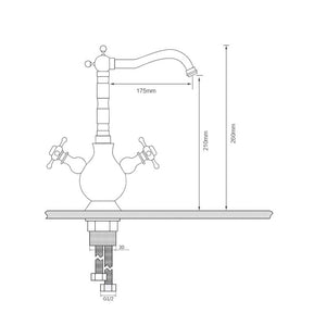 Dual Handles Basin Faucet Brass Bronze