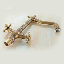 Load image into Gallery viewer, Dual Handles Basin Faucet Brass Bronze