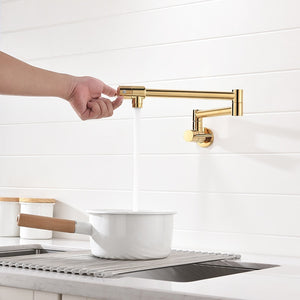 Brass Pot Filler Unlacquered Faucet For Kitchen