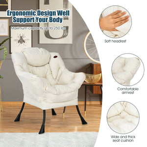 Modern Polyester Fabric Lazy Chair Single Sofa Chair