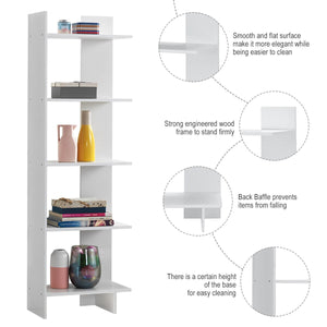 Set of 2 Bookcase Storage 5-Tier