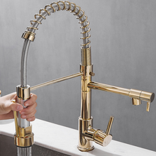 Load image into Gallery viewer, Residential Single-handle, Pull-down Sprayer Kitchen Faucet With Flat Spray Head and Deck Plate in Antique Copper