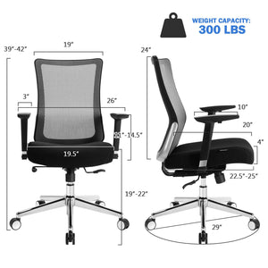 Ergonomic Mesh Office Chair Sliding Seat Height