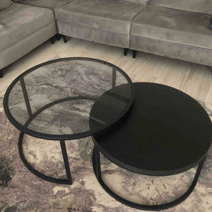 Double Black Metal Table